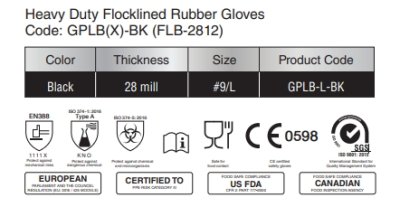 Heavy Duty Flocklined Rubber Gloves