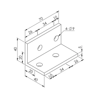 Offset Angle Bracket 4080 Safety Fence