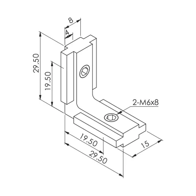 Blind Bracket 30 Series 8 ฉากยึดแบบซ่อนมุม สำหรับอลูมิเนียมโปรไฟล์ ซีรีย์8