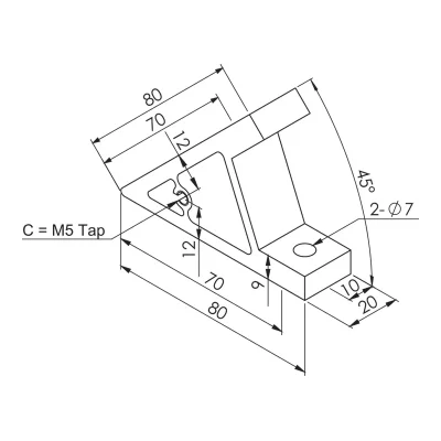 Hard Bracket40 DE45 Series 10 ตัวจับฉากยึดอลูมิเนียมโปรไฟล์ สำหรับอลูมิเนียมโปรไฟล์ ซีรีย์ 10