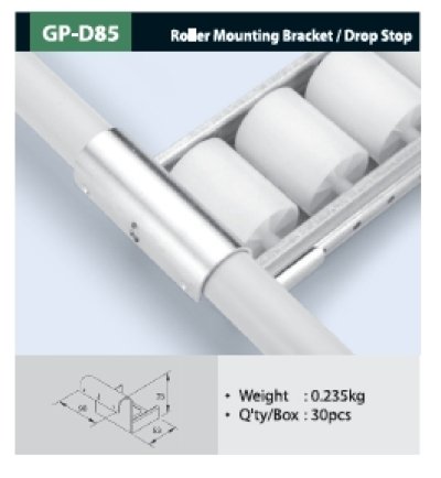 GP-D85  -  Roller  Mounting Bracket  Drop  Stop