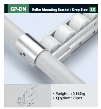 GP-DN  -  Roller  Mounting Bracket  Drop  Stop