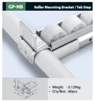 GP-NB - Roller  Mounting Bracket  Tab Stop