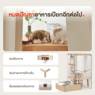 PetSnowy เครื่องให้อาหารอัตโนมัติ ความจุ 4 ลิตร