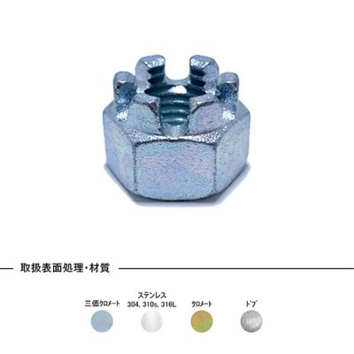 steel zinc cr+3 castle nut type-2 high jis b-1170 溝付ナット