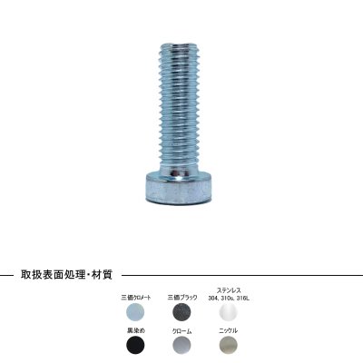 steel zinc cr+3 low head socket cap screw 低頭キャップボルト
