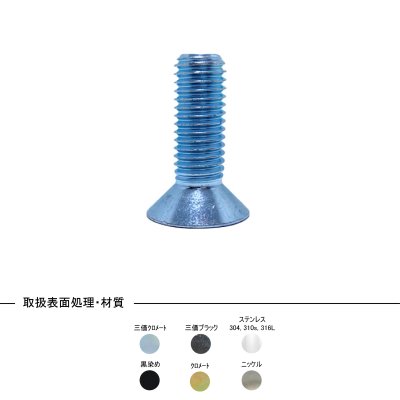 steel zinc cr+3 flat head socket cap screw jis b-1194 皿キャップボルト