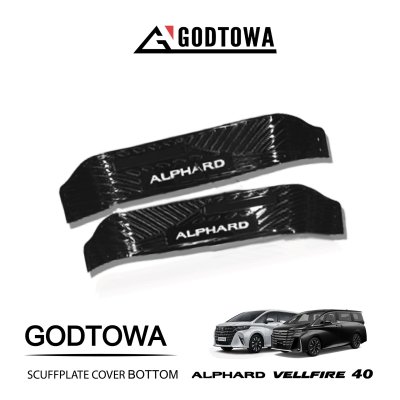 Scuffplate ALPHARD 40 สคัพเพลท สแตนเลส SUS 304 พร้อม LED | GODTOWA