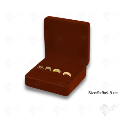 จัดเต็มกล่องกำมะหยี่ใส่เครื่องประดับสีน้ำตาล มีทรงสี่เหลี่ยมและหัวใจ จัดเก็บเครื่องประดับ ทองแท่ง จิวเวอรี่เซ็ตสินสอด