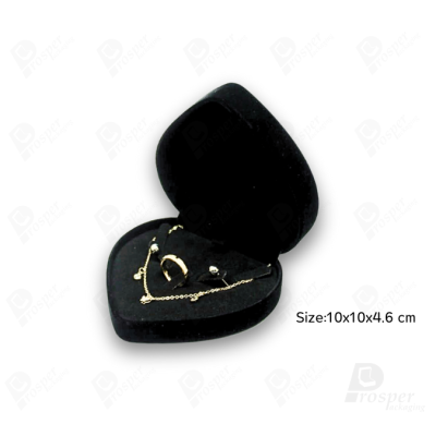 กล่องกำมะหยี่ทรงหัวใจสำหรับใส่ชุดเครื่องประดับ แหวน ต่างหู สร้อย 10x10x4.6cmสามารถดึงภายในออกได้(53)