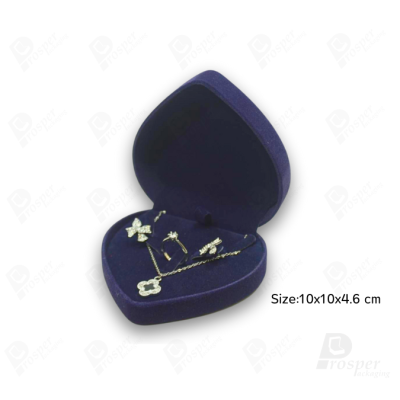 กล่องกำมะหยี่ทรงหัวใจสำหรับใส่ชุดเครื่องประดับ แหวน ต่างหู สร้อย 10x10x4.6cmสามารถดึงภายในออกได้(53)