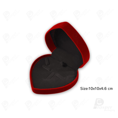 กล่องกำมะหยี่ทรงหัวใจสำหรับใส่ชุดเครื่องประดับ แหวน ต่างหู สร้อย 10x10x4.6cmสามารถดึงภายในออกได้(53)
