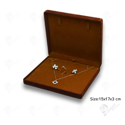 จัดเต็มกล่องกำมะหยี่ใส่เครื่องประดับสีน้ำตาล มีทรงสี่เหลี่ยมและหัวใจ จัดเก็บเครื่องประดับ ทองแท่ง จิวเวอรี่เซ็ตสินสอด