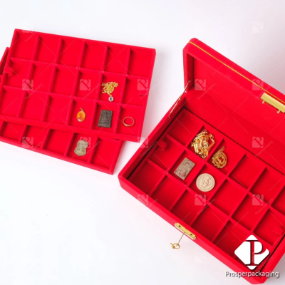 กล่องใส่พระ กล่องใส่เครื่องประดับ พร้อม ถาดกั้นช่อง มีหลายชั้น (1ใบ แถม 1ถาดโชว์พระ) สินค้าพร้อมส่ง มีเก็บเงินปลายทาง