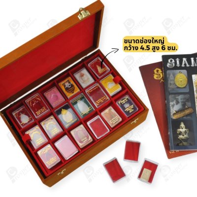 กล่องพระ 3ชั้นรวมกัน 54ช่อง+แถมฟรี 1 ชั้นเป็นถาดเรียบใส่ในกล่องรวมกันได้ ขนาดช่องใหญ่(4.5x6 cm)ไม้กั้นเอาออกได้
