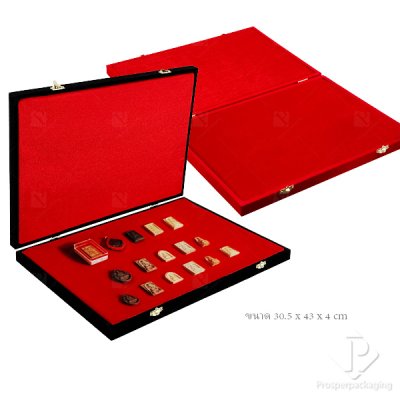 กล่องพระกันกลิ้ง กล่องใส่พระ กล่องเก็บพระเครื่อง จัดโชว์พระ พกพาได้สะดวกวางซ้อนกันได้หลายอัน มีหลากหลายขนาด สีดำในแดง