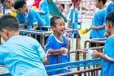 Brushing teeth activity