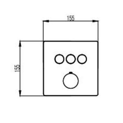 SERENFLOW ฝาครอบวาล์วยืนอาบ 3 ทาง Thermostat B6D09SB2CJ