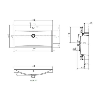 COUNTERTOP BASIN CERAMIC 80.0 CM LB-ARCO-800C-CT