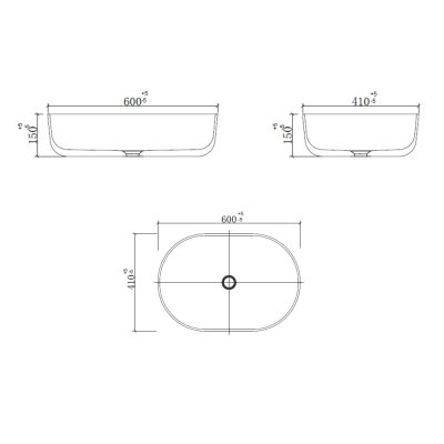 อ่างล้างหน้าวางบนเคาน์เตอร์ 60x44x15 CM LB-BLISSIFY2-1000-CT