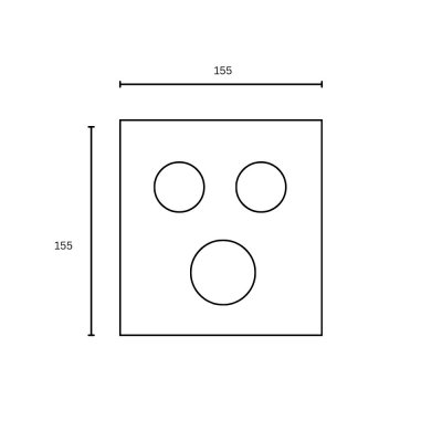 SERENFLOW ฝาครอบวาล์วยืนอาบแบบเหลี 2 ทาง Thermostat โครเมียม B6C04NB2C