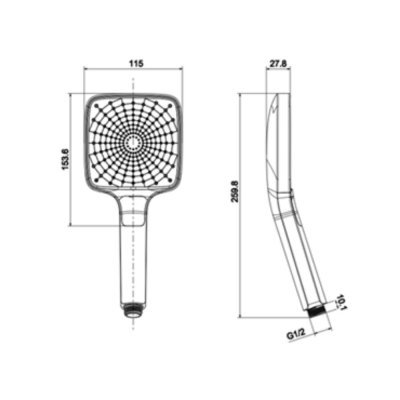 CRAFMANSHIP ชุดฝักบัวมือ 3 ระบบพร้อมขอแขวนและสาย BR3A68A