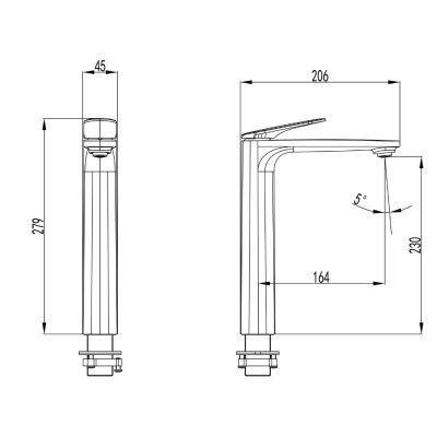 VERA Single-lever basin Mixer with 8JTG1A2 Gunmetal VJE168U78AJ