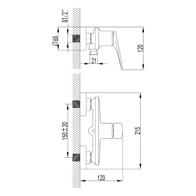 VERA Single-lever shower mixer Gunmetal VJE338278AJ