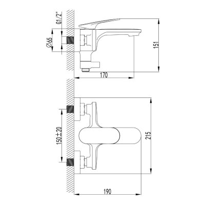 VERA Single-lever bath/shower mixer Gunmetal VKG238278AJ
