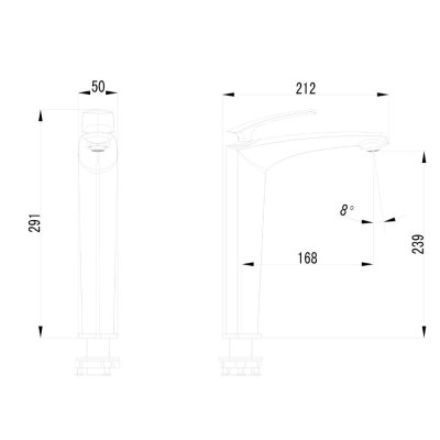 VENOM Single-lever basin Mixer with 3 Way Valve Gunmetal VMF168U96AJ