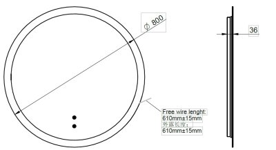 SOFIA กระจกไฟ ทรงกลม 3.2 x 80 x 80 ซม. M0001