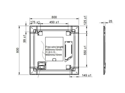 ADA กระจกไฟ 2.5 x80 x 80 ซม. M0003