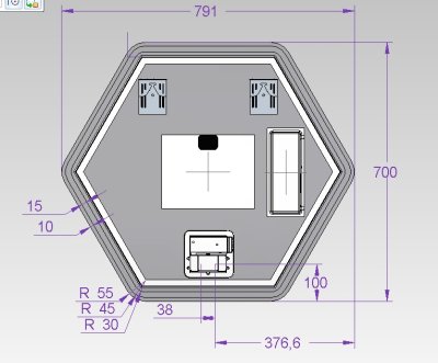 COLETTE  กระจกไฟทรงหกเหลี่ยม 3 x75 x 75 ซม. M0027