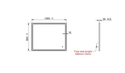 MIA กระจกไฟ 4 x100 x 80 ซม M0040