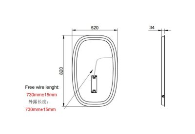 MENORCA กระจกไฟ 2.6x52x82 ซม. M0047