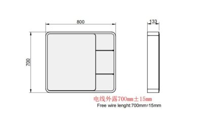 MIA ตู้กระจกไฟ LED+พร้อมชั้นวางของ 80 X 70 ซม. M0049