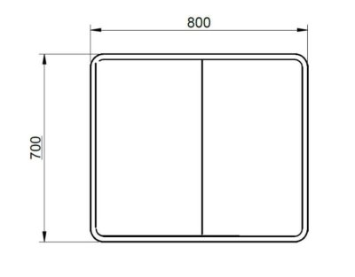 MIA ตู้กระจกไฟ LED+พร้อมชั้นวางของ 2 ประตู 80 X10X 70 ซม. M0072