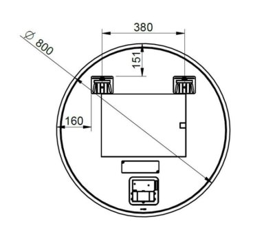 Abril round กระจกไฟ ทรงกลม 80 x 5 x 80 ซม. M0074