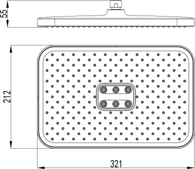 SERENFLOW ฝักบัวก้านแข็งทรงเหลี่ยม 390 mm. โครเมี่ยม 1K39