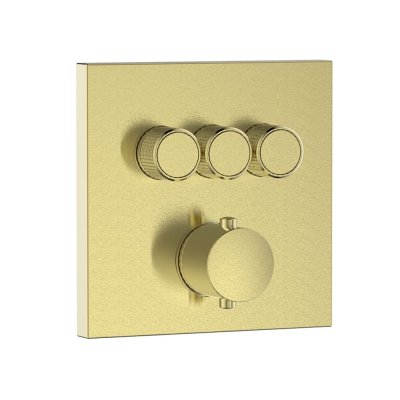 SERENFLOW Square 3 Way Thermostatic Trim Gold B6D09SB2AR