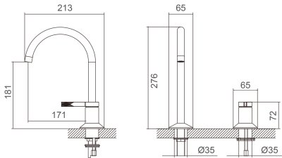 CRAFTMANSHIP 2-hole basin mixer Gold VPB158320JG