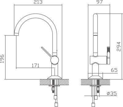 CRAFTMANSHIP ก๊อกผสมอ่างล้างจานแบบโค้งสูง โครเมียม VPB168320C