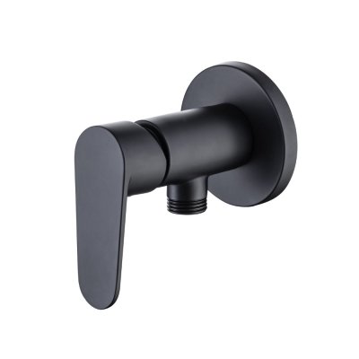 วาล์วฝักบัวทองเหลืองชุบโครมเมี่ยมก้านโยก สีดำ LB-2511MB