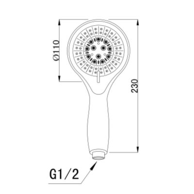 ฝักบัวสายอ่อน 5 ระดับ พร้อมสายและขอแขวน LB-SH0521-SET
