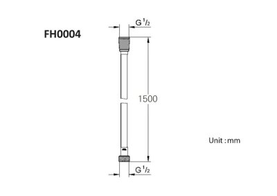 สายฝักบัว 150 ซม. สีเทา PVC FH0004