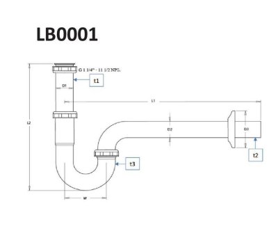 ท่อน้ำทิ้งแบบ P-Trap 36 ซม. LB0001