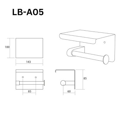 Toilet roll holder with shelf  LB-A05