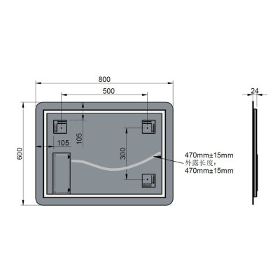 GRACE กระจกไฟ 4 x 80 x 60 ซม. M0026-LB