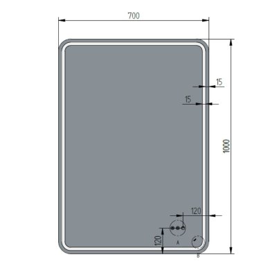 SANDRA GOLD กระจกไฟ 100x70 CM SP0002