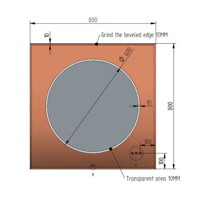 SELENE กระจกไฟ 80x80 CM SP0006